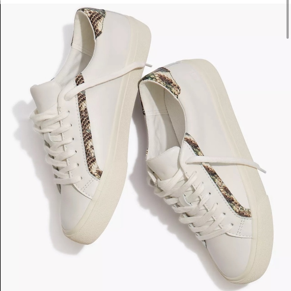 Madewell Sidewalk Low-Top Sneakers snake embossed